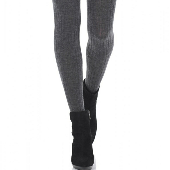 Merona Accessories - 3/$20 NWT Merona Dark Gray Ribbed Tights